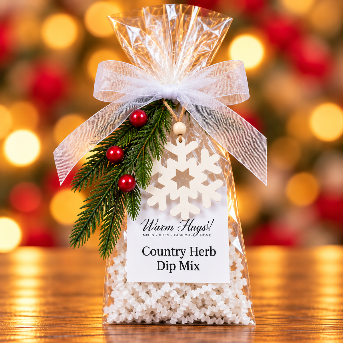 Snowflake Ornament ~~ Mexican Fiesta or Country Herb Dip Mix