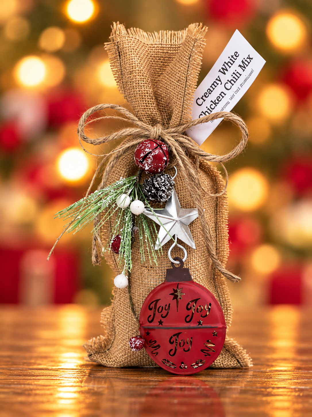 Metal Joy Ornament ~~ Creamy White Chicken Chili Mix